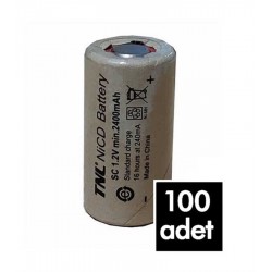 100 Adet TNL SC 2400mAH 10C Ni-MH Şarjlı Matkap Süpürge Pili 100 Adet TNL SC 2400mAH 10C Ni-MH Şarjlı Matkap Süpürge Pili