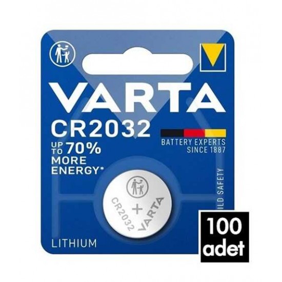 100 Adet Varta CR2032 3v Lityum Pil Tekli Ambalaj 100 Adet Varta CR2032 3v Lityum Pil Tekli Ambalaj