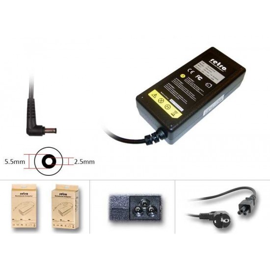 19V 3.42A 65W Laptop Adaptörü 5.5x2.5mm Notebook Şarj Aleti Universal