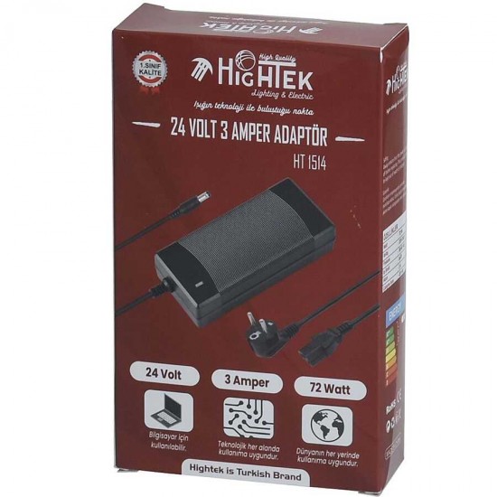 24 Volt 3 Amper Plastik Kasa Adaptör | 24V 3A Güç Adaptörü