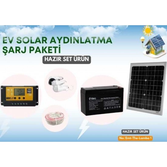 25 Watt Monokristal Panelli Güneş Enerji Seti 2 Ampüllü Solar Aydınlatma Ve Telefon Şarj 25 Watt Monokristal Panelli Güneş Enerji Seti 2 Ampüllü Solar Aydınlatma Ve Telefon Şarj