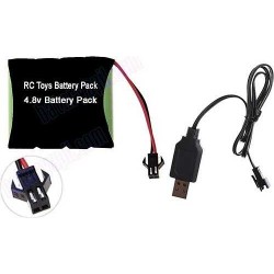 4.8V 1100MAH Oyuncak Araba Bataryası Siyah Soket+Usb Şarj Cihazı