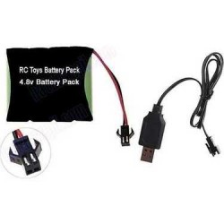 4.8v 1800mAH Oyuncak Araba Bataryası Siyah Soket + USB Şarj Kablosu