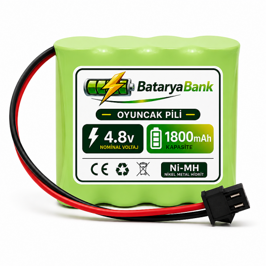 4.8V 1800mAh Oyuncak Araba Pili Bataryası Siyah Soket | Şarjlı Yedek Akü