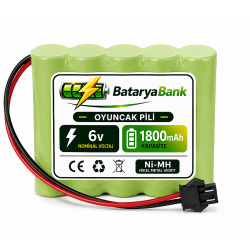 6V 1800mAh Oyuncak Araba Pili Batarya Siyah Soket | Şarjlı Yedek Pil 6V 1800mAh Oyuncak Araba Pili Batarya Siyah Soket | Şarjlı Yedek Pil