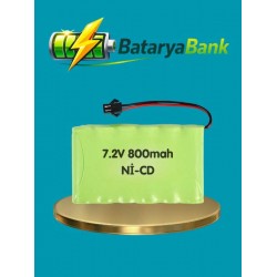 7.2V 800mAh Siyah Soketli Oyuncak Araba Pili RC Araç Şarjlı Batarya 7.2V 800mAh Siyah Soketli Oyuncak Araba Pili RC Araç Şarjlı Batarya