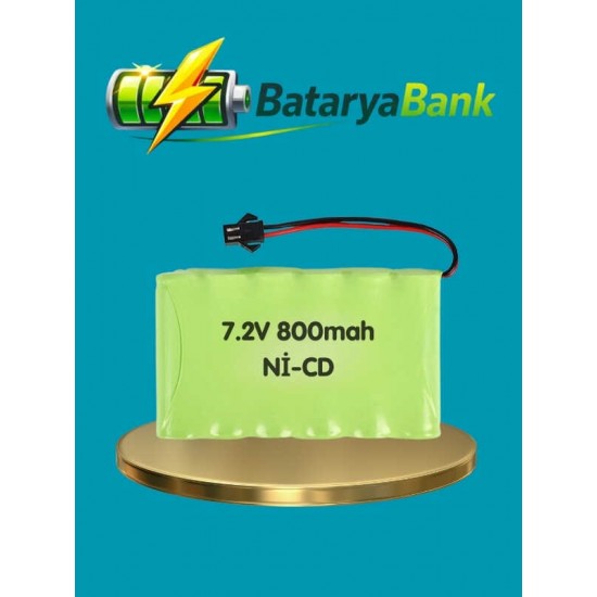 7.2V 800mAh Siyah Soketli Oyuncak Araba Pili RC Araç Şarjlı Batarya