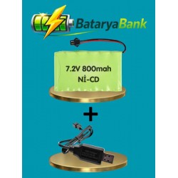 7.2V 800mAh Siyah Soketli Oyuncak Araba Pili + USB Şarj Cihazı RC Araç Pil Seti 7.2V 800mAh Siyah Soketli Oyuncak Araba Pili + USB Şarj Cihazı RC Araç Pil Seti