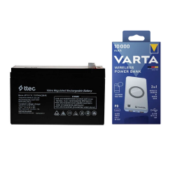 8 Adet Ttec 12V 7A Akü Varta 10.000Mah Powerbank Hediyeli 8 Adet Ttec 12V 7A Akü Varta 10.000Mah Powerbank Hediyeli