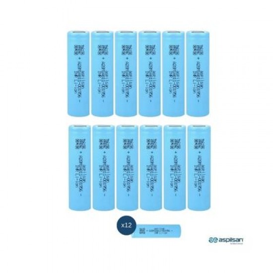 Aspilsan INR18650A28 3.7V 2800mAh 25A Discharge Şarjlı Li-ion Pil - 12 Adet set
