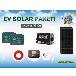 Bağ Evi Solar Paketi 1200w Sinüs Inverter 205w Güneş Paneli 100ah Jel Akü