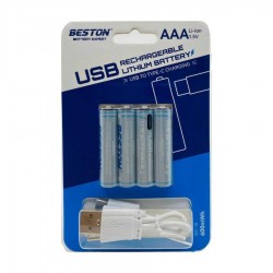 Beston AAA 1.5v USB'den TYPE-C'ye 4lü Şarjlı Li-ion Pil