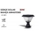 Beyaz Ledli Solar Bahçe Armatürü 50W | Güneş Enerjili Dış Mekan Aydınlatma