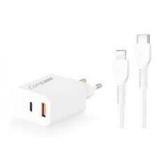 Compaxe Type-C ve USB Girişli + Type-C Lightning Şarj Kablolu Set CTA-350TI Compaxe Type-C ve USB Girişli + Type-C Lightning Şarj Kablolu Set CTA-350TI