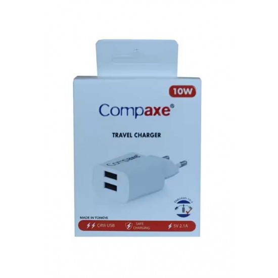 Compaxe CTA-521D Çift USB 10W  Şarj Adaptörü