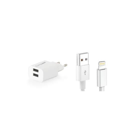 Compaxe Çift USB Adaptör ve Lightning USB Kablolu Set CTA-521DIU Compaxe Çift USB Adaptör ve Lightning USB Kablolu Set CTA-521DIU