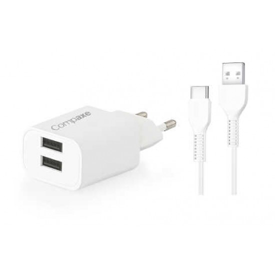 Compaxe Çift USB + Type-C USB Girişli Kablolu Adaptör Seti CTA-521DUTB24 Compaxe Çift USB + Type-C USB Girişli Kablolu Adaptör Seti CTA-521DUTB24