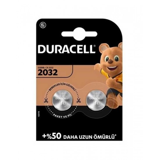 Duracell 2032 Lityum Düğme Pil 3V 2'li Paket (CR2032) Duracell 2032 Lityum Düğme Pil 3V 2'li Paket (CR2032)