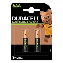 Duracell 750 mAh Şarj Edilebilir İnce Kalem Pil 2'li Duracell 750 mAh Şarj Edilebilir İnce Kalem Pil 2'li