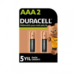 Duracell 900 mAh Şarjlı AAA İnce Kalem Pil 2'li Paket