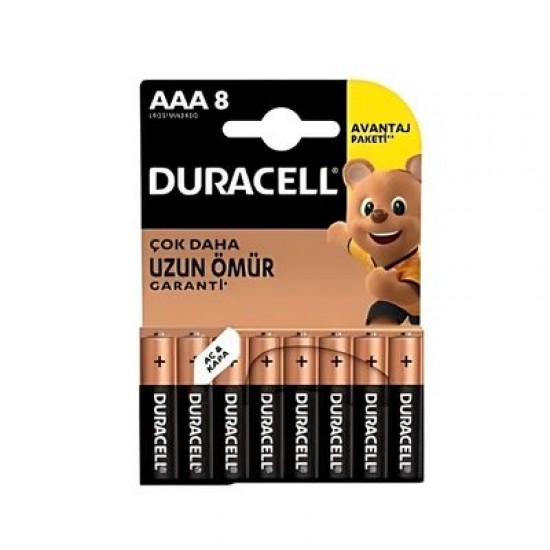 Duracell Basic  Alkalin AAA İnce Kalem Pil  8'li Paket