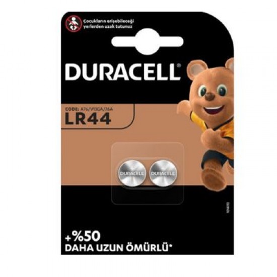 Duracell Alkaline Pil LR44 1,5V Alkaline Pil 2'li Blister Duracell Alkaline Pil LR44 1,5V Alkaline Pil 2'li Blister