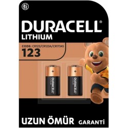Duracell CR123A 3V Lityum Pil 2'li Paket2 Pil 3V (CR15H270)