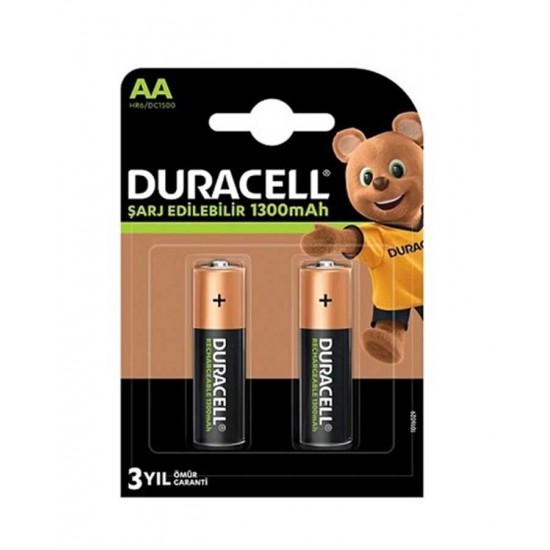 Duracell Şarjlı AA 1300mAh Kalem Pil 2'li Paket Duracell Şarjlı AA 1300mAh Kalem Pil 2'li Paket