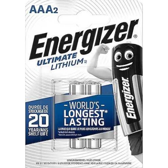 Energizer Ultimate Lithium AAA 2'li İnce Kalem Pil Energizer Ultimate Lithium AAA 2'li İnce Kalem Pil