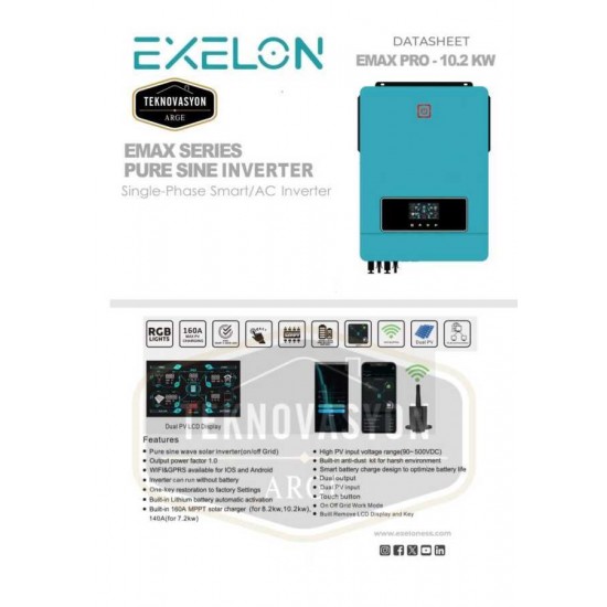 EXELON 48V 10.2KW Mppt Tam Sinüs Akıllı İnvertör