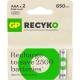 GP Recyko 650 mAh Ni-Mh AAA Size İnce Kalem Pil 2'li Blister GP Recyko 650 mAh Ni-Mh AAA Size İnce Kalem Pil 2'li Blister