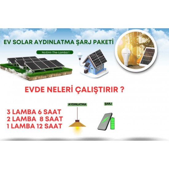 Güneş Enerjili Solar Şarjlı Kamp ve Acil Durum Aydınlatma Seti Güneş Enerjili Solar Şarjlı Kamp ve Acil Durum Aydınlatma Seti