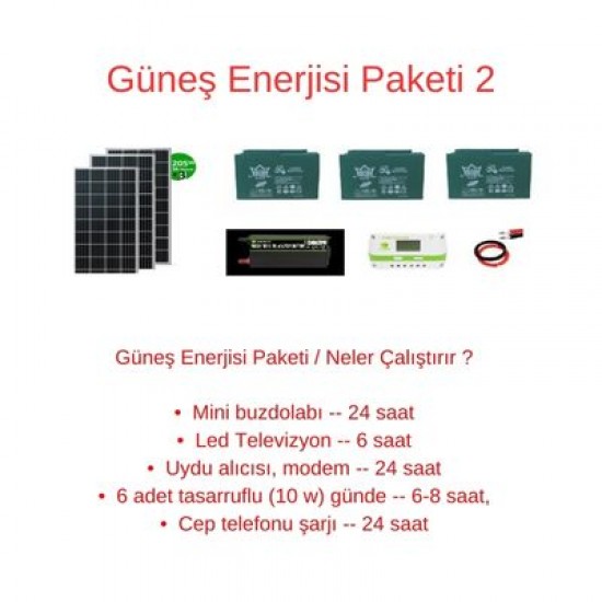 Güneş Enerjisi Paketi / Günlük 2 Kw Enerji YAZ KIŞ KULLANIM Güneş Enerjisi Paketi / Günlük 2 Kw Enerji YAZ KIŞ KULLANIM