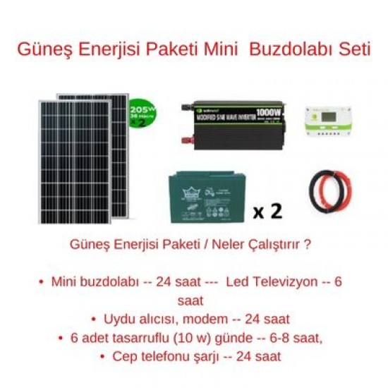 Güneş Enerjisi Paketi Mini Buzdolabı Seti Güneş Enerjisi Paketi Mini Buzdolabı Seti
