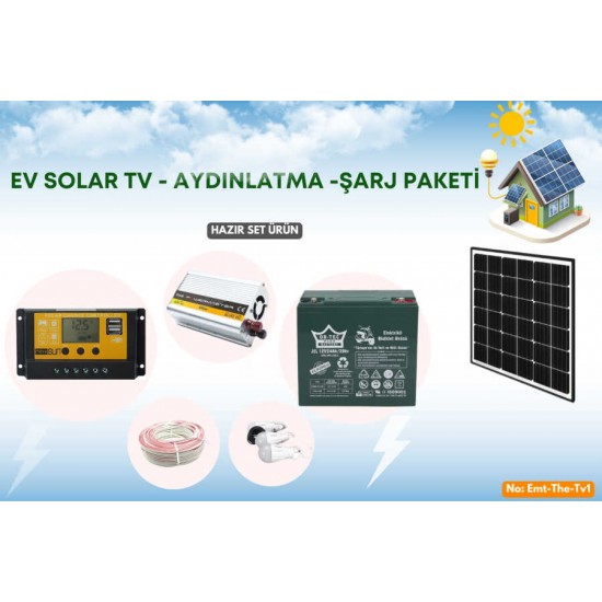 Güneş Paneli Seti Aydınlatma Tv Telefon Şarj Paketi Güneş Paneli Seti Aydınlatma Tv Telefon Şarj Paketi