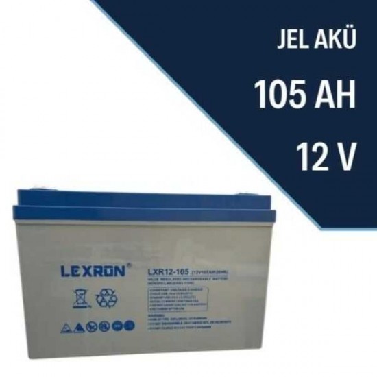 LEXRON 12V 105AH Deep Cycle Karbon Jel Akü