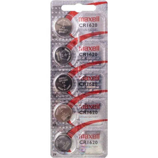 Maxell CR1620 3V Lityum Düğme Pil 5'li Paket Maxell CR1620 3V Lityum Düğme Pil 5'li Paket