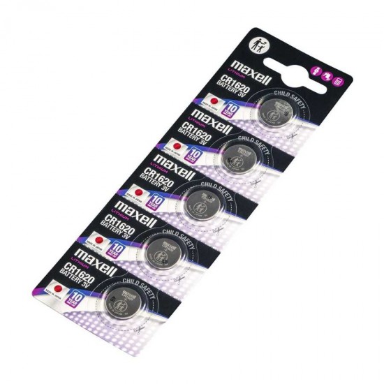 Maxell CR1620 3V Lityum Düğme Pil 5'li Paket Maxell CR1620 3V Lityum Düğme Pil 5'li Paket