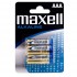 Maxell Micro Alkalin AAA 4'lü İnce Kalem Pil
