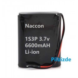 Naccon 3.7v 6600mah 1S3P 18650 Li-ion 1S BMS Devreli Pil Kablolu