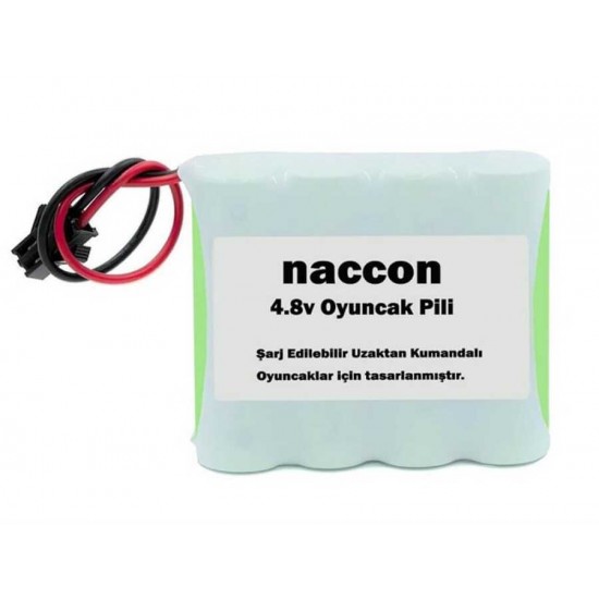 Naccon 4.8V 1100mAh Siyah Soketli Şarjlı Oyuncak Pili AA Kalem Pilli Naccon 4.8V 1100mAh Siyah Soketli Şarjlı Oyuncak Pili AA Kalem Pilli