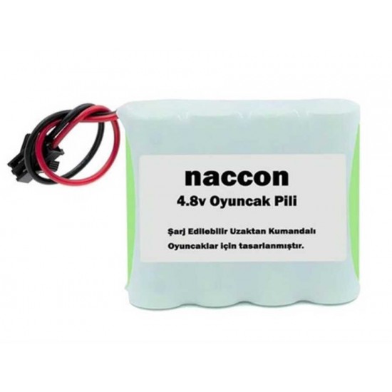 Naccon 4.8V 1600mAh Siyah Soketli Şarjlı Oyuncak Pili AA Kalem Pilli Naccon 4.8V 1600mAh Siyah Soketli Şarjlı Oyuncak Pili AA Kalem Pilli