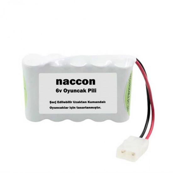 Naccon 6V 1300mAh Tamiya Soketli Şarjlı Oyuncak Pili AA Kalem Pilli Naccon 6V 1300mAh Tamiya Soketli Şarjlı Oyuncak Pili AA Kalem Pilli