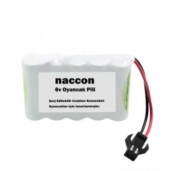 Naccon 6V 1800mAh Siyah Soketli Şarjlı Oyuncak Pili AA Kalem Pilli Naccon 6V 1800mAh Siyah Soketli Şarjlı Oyuncak Pili AA Kalem Pilli