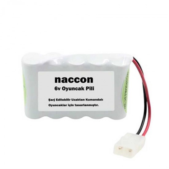 Naccon 6V 1800mAh Tamiya Soketli Şarjlı Oyuncak Pili AA Kalem Pilli