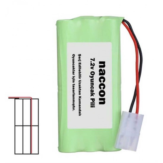 Naccon 7.2V 1000mAh Ucuca Tamiya Soketli Şarjlı Oyuncak Pili 6lı AA Kalem Pilli Naccon 7.2V 1000mAh Ucuca Tamiya Soketli Şarjlı Oyuncak Pili 6lı AA Kalem Pilli