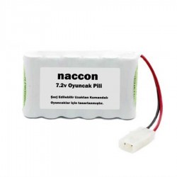 Naccon 7.2V 1800mAH Tamiya Soketli Şarjlı Oyuncak Pili 6lı AA Kalem Pilli Naccon 7.2V 1800mAH Tamiya Soketli Şarjlı Oyuncak Pili 6lı AA Kalem Pilli