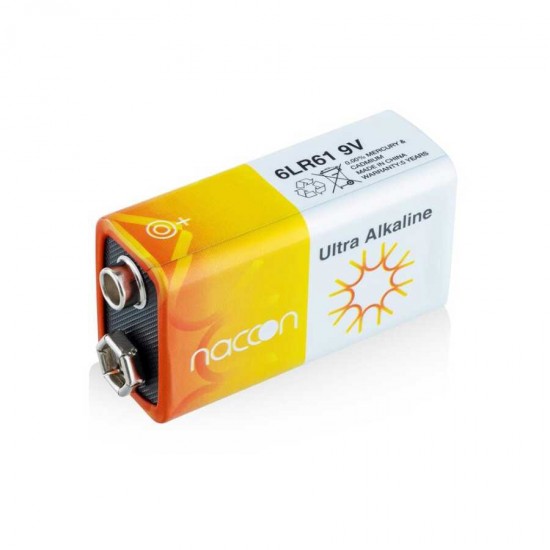 Naccon 9V Alkaline Kare Pil 6LR61 Naccon 9V Alkaline Kare Pil 6LR61