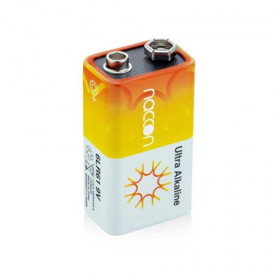 Naccon 9V Alkaline Kare Pil 6LR61 Naccon 9V Alkaline Kare Pil 6LR61
