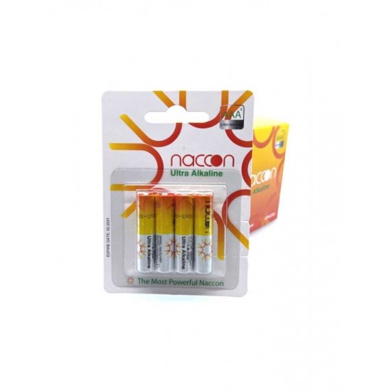 Naccon Ultra Alkalin AAA İnce Kalem Pil 4'lü Paket (LR03) Naccon Ultra Alkalin AAA İnce Kalem Pil 4'lü Paket (LR03)